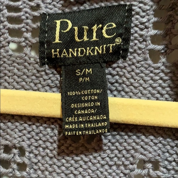 PURE HANDKNIT sweater/vest:: SZ S/M:: gray - Picture 5 of 7